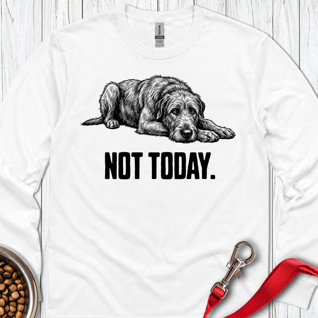Not Today Irish Wolfhound Long Sleeve — White