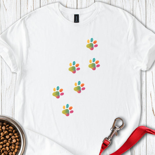 Painted Dog Paw Prints White