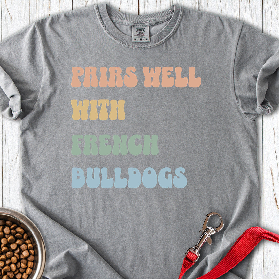 Pairs Well With Frenchies Premium Tee Grey