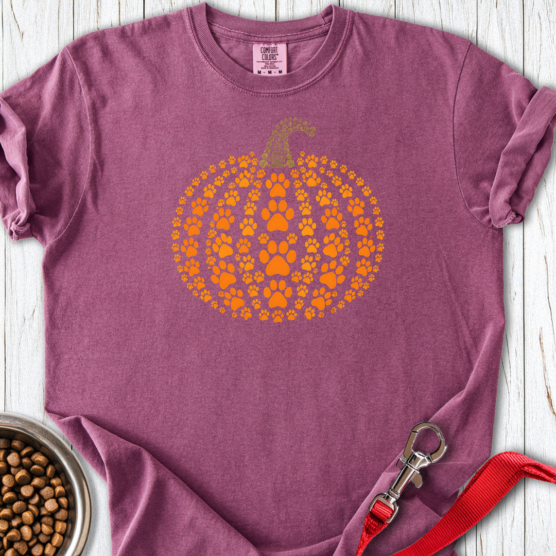 Paw Print Pumpkin Premium Tee — Berry