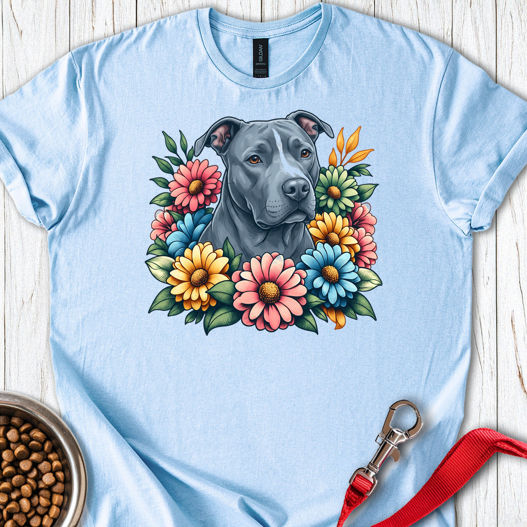 Pitbull Blue Flower Wreath — Light Blue