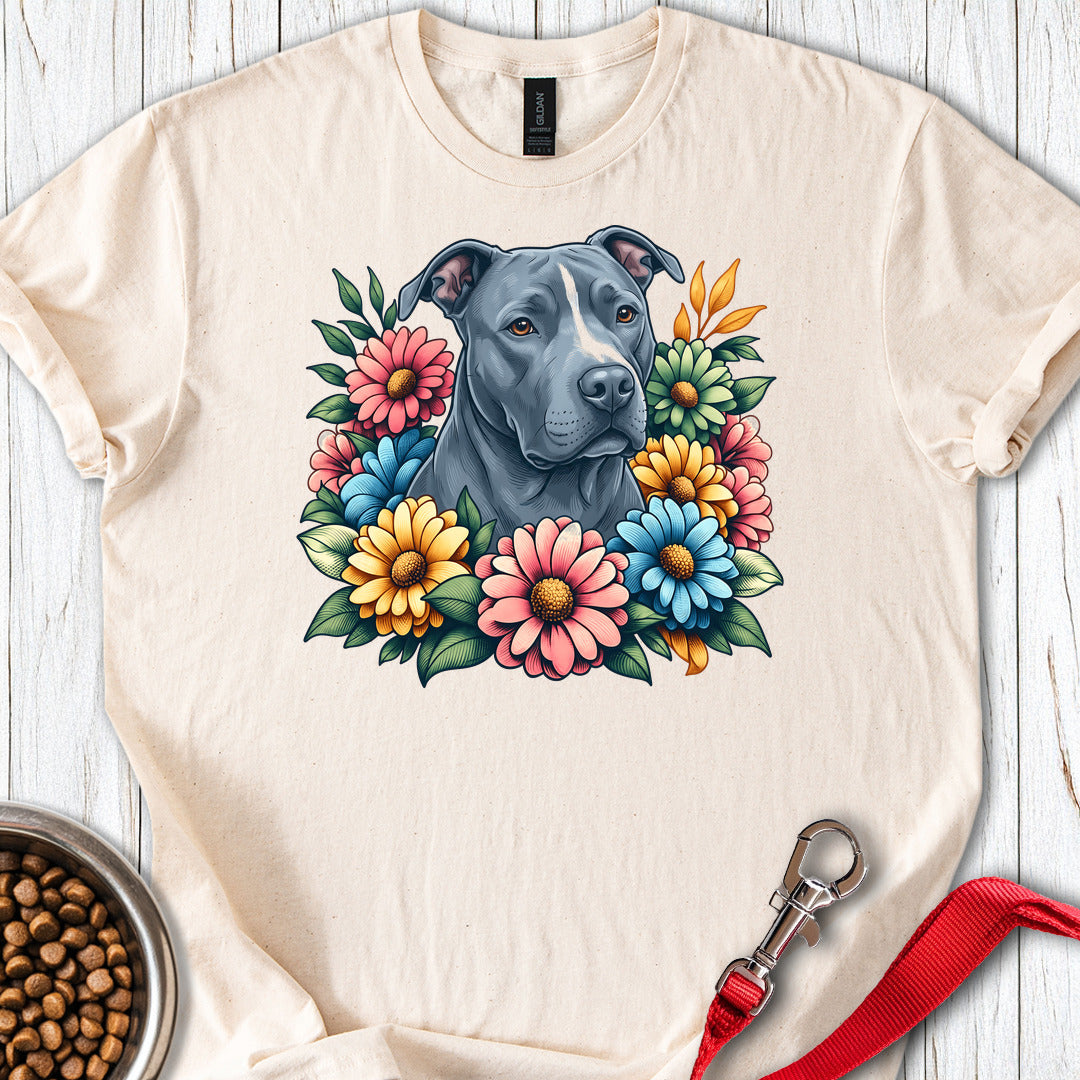 Pitbull Blue Flower Wreath — Natural