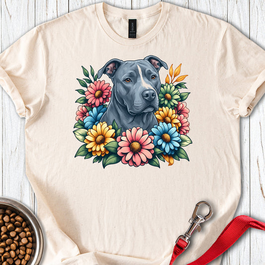 Pitbull Blue Flower Wreath — Natural