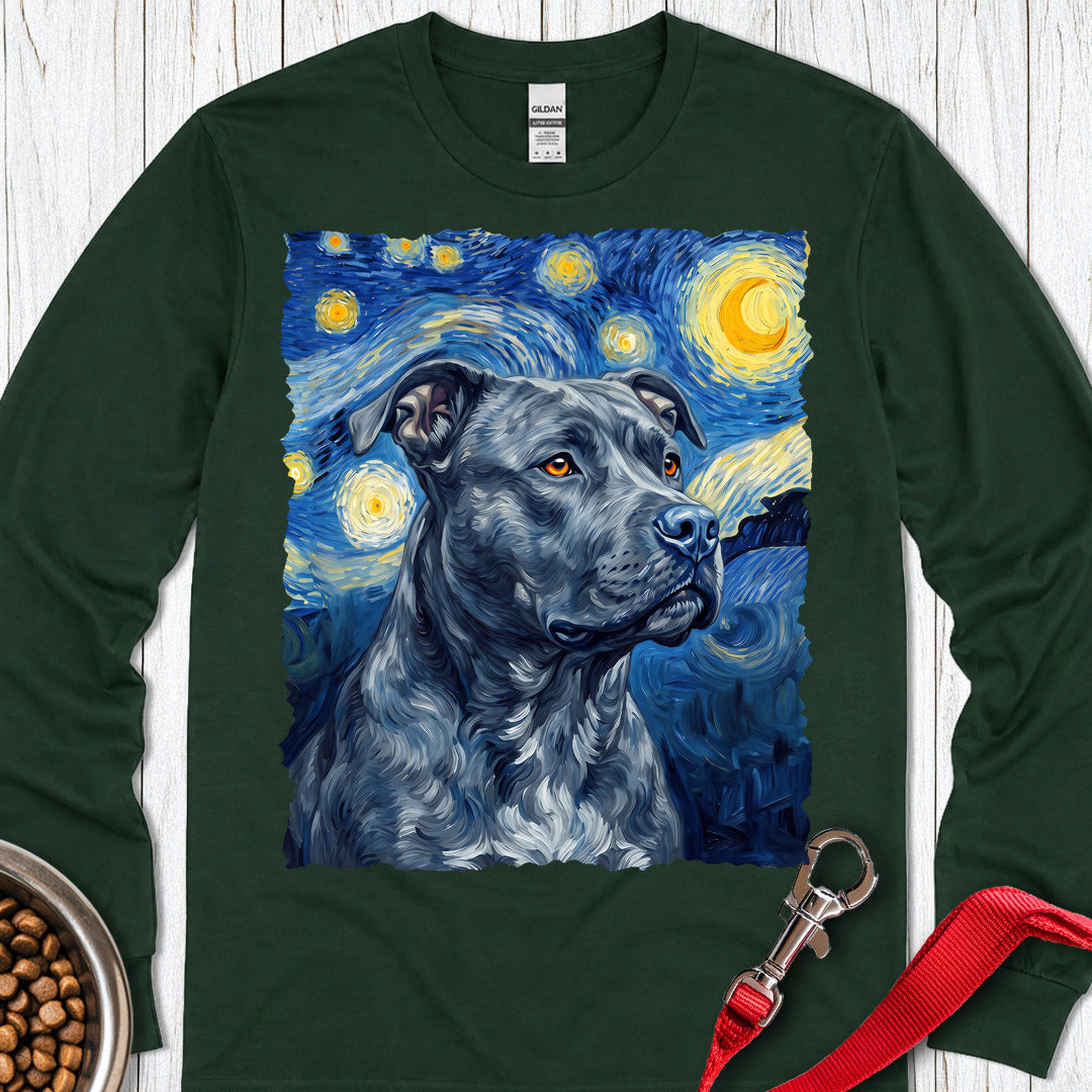 Pitbull Blue Van Gogh Long Sleeve — Forest Green