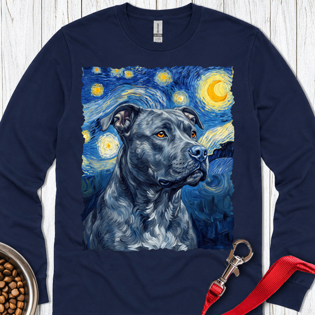 Pitbull Blue Van Gogh Long Sleeve — Navy