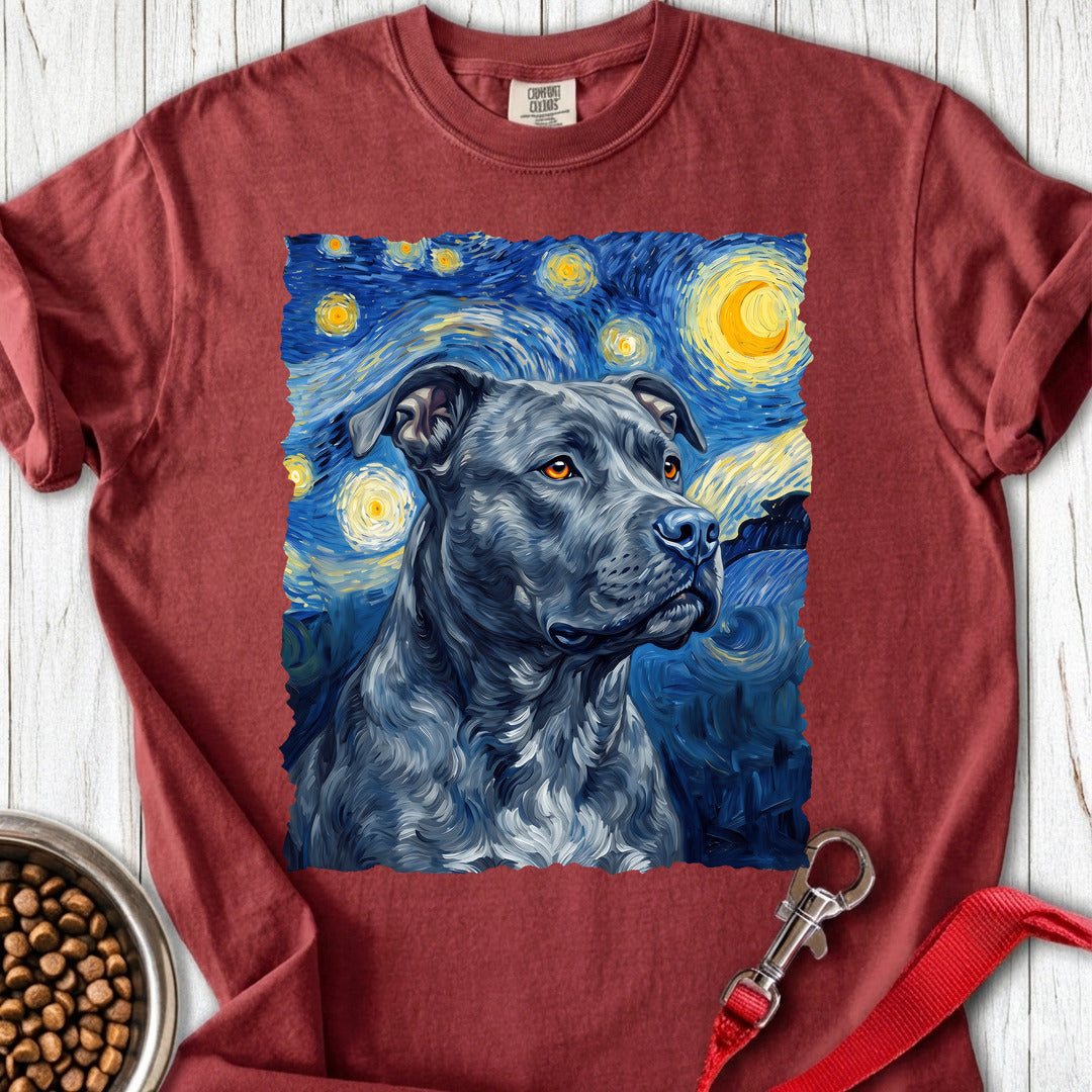 Pitbull Blue Van Gogh Premium Tee — Brick