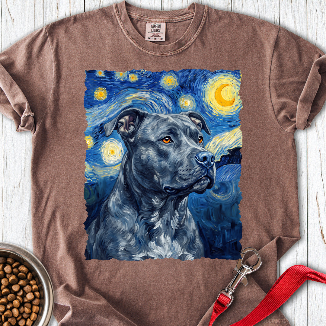 Pitbull Blue Van Gogh Premium Tee — Espresso