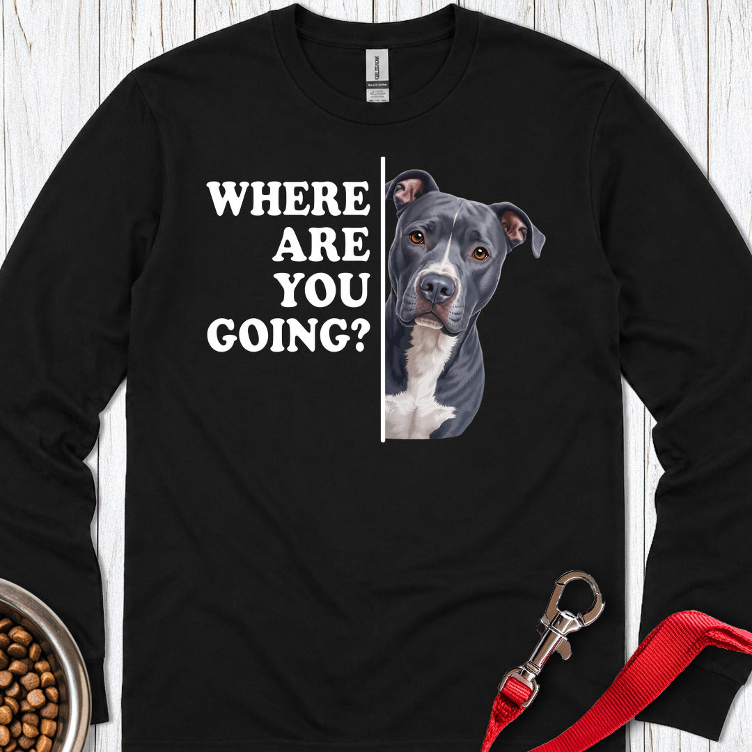 Pitbull Blue Where Are You Going Long Sleeve — Black