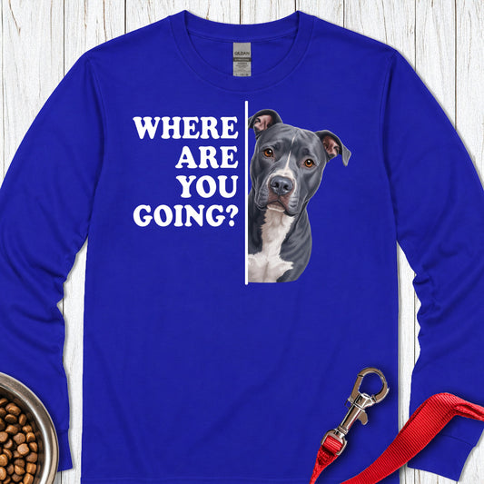 Pitbull Blue Where Are You Going Long Sleeve — Royal