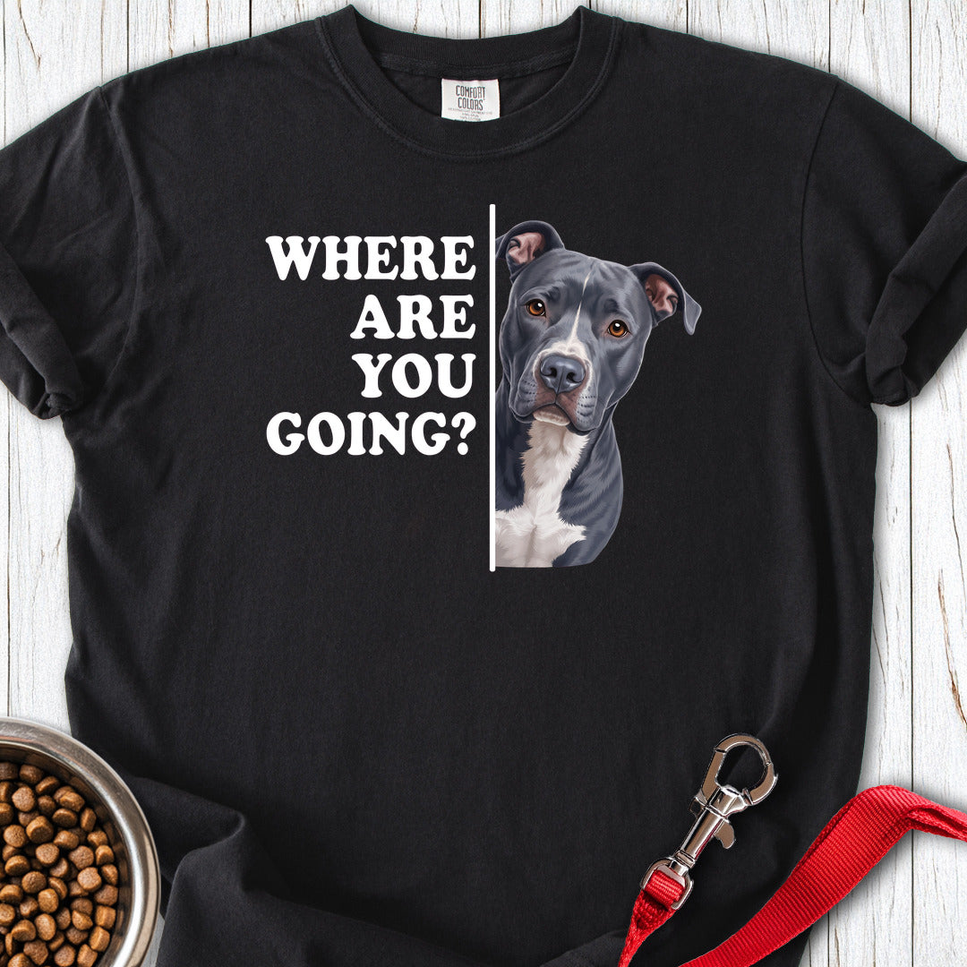 Pitbull Blue Where Are You Going Premium Tee — Black