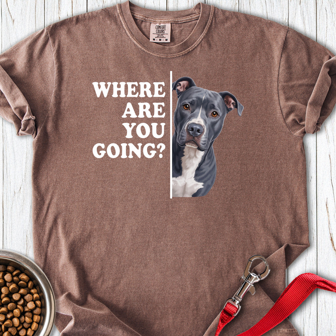 Pitbull Blue Where Are You Going Premium Tee — Espresso