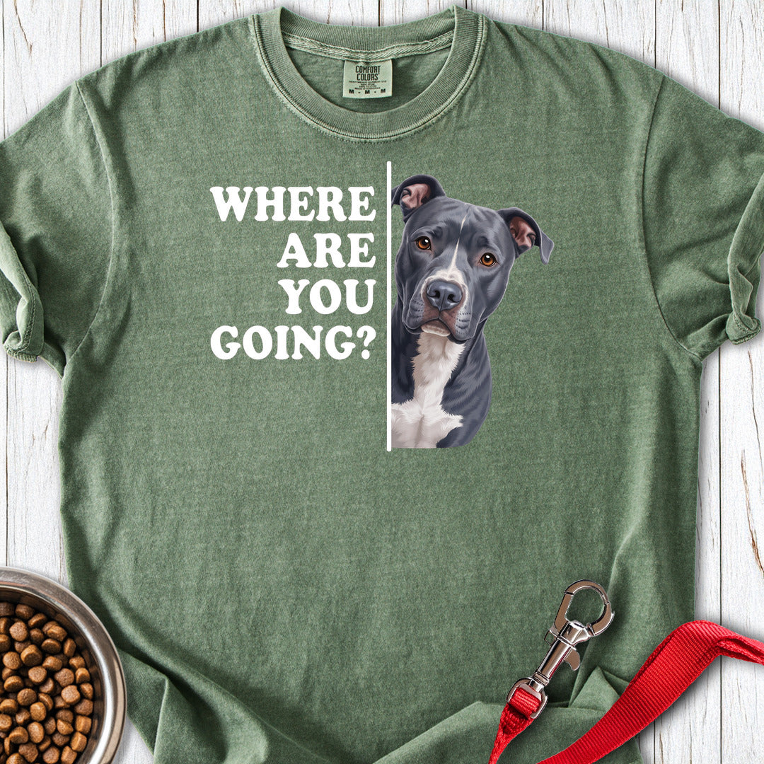 Pitbull Blue Where Are You Going Premium Tee — Moss