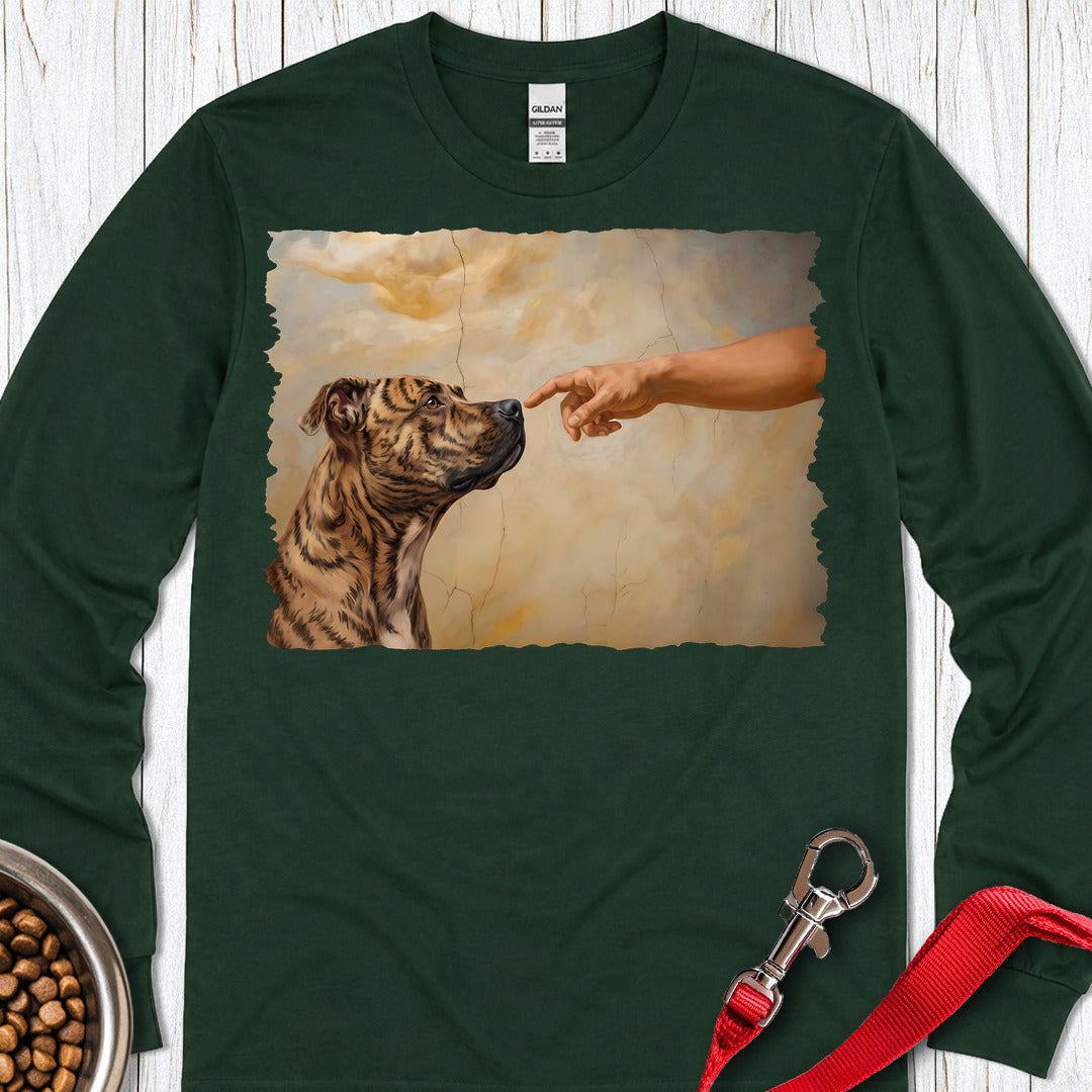Pitbull Brindle Creation Long Sleeve — Forest Green