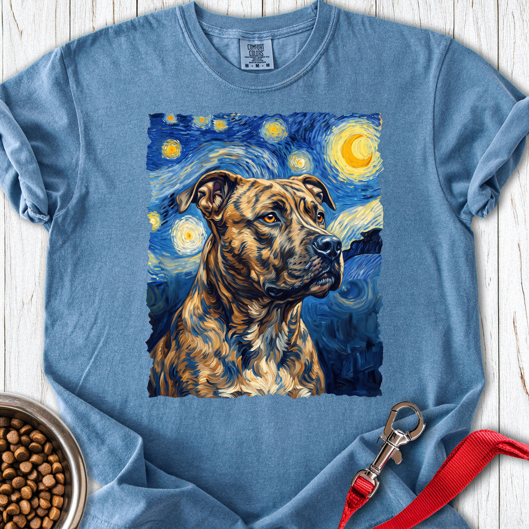 Pitbull Brindle Van Gogh Premium Tee — Blue Jean