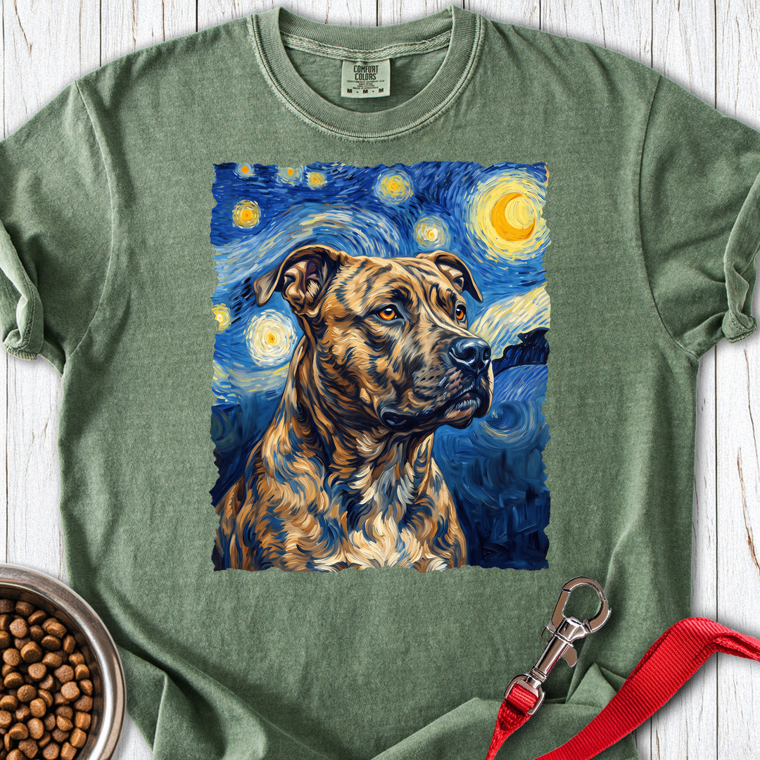 Pitbull Brindle Van Gogh Premium Tee — Moss