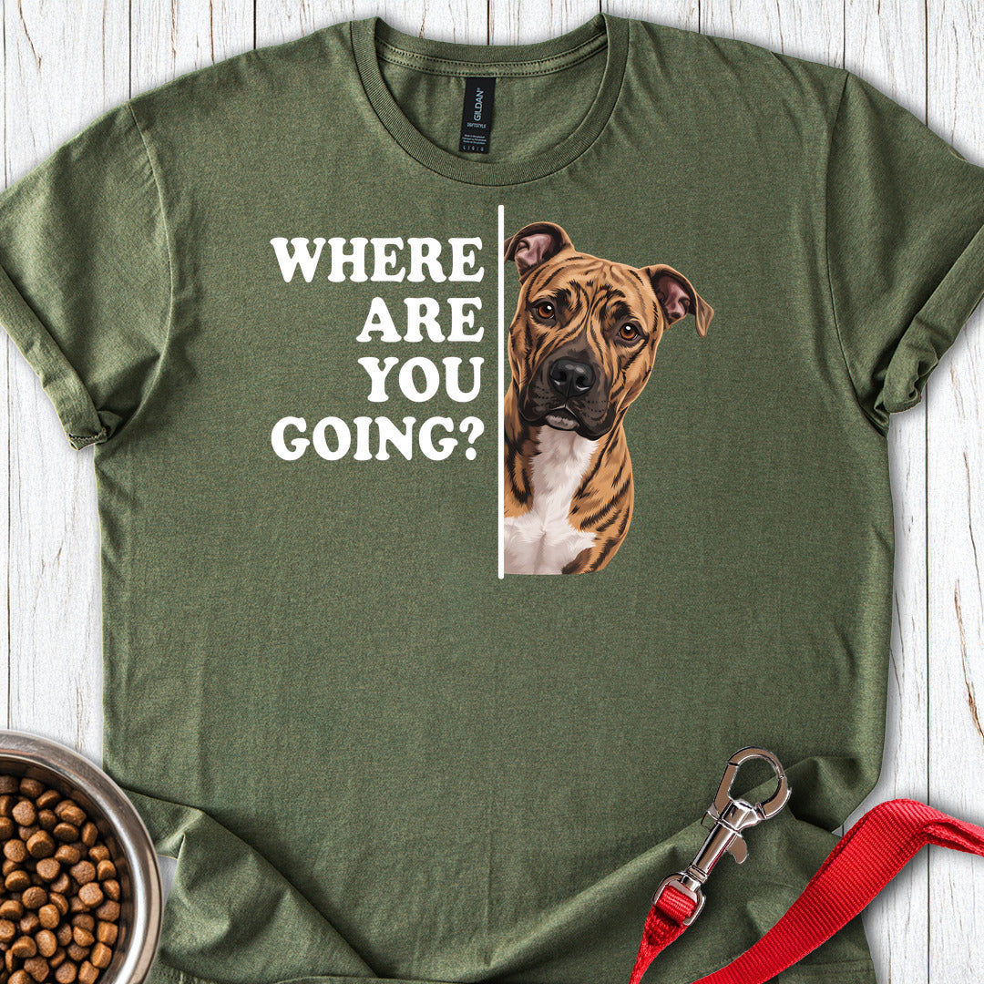 Pitbull Brindle Where Are You Going — Military Green