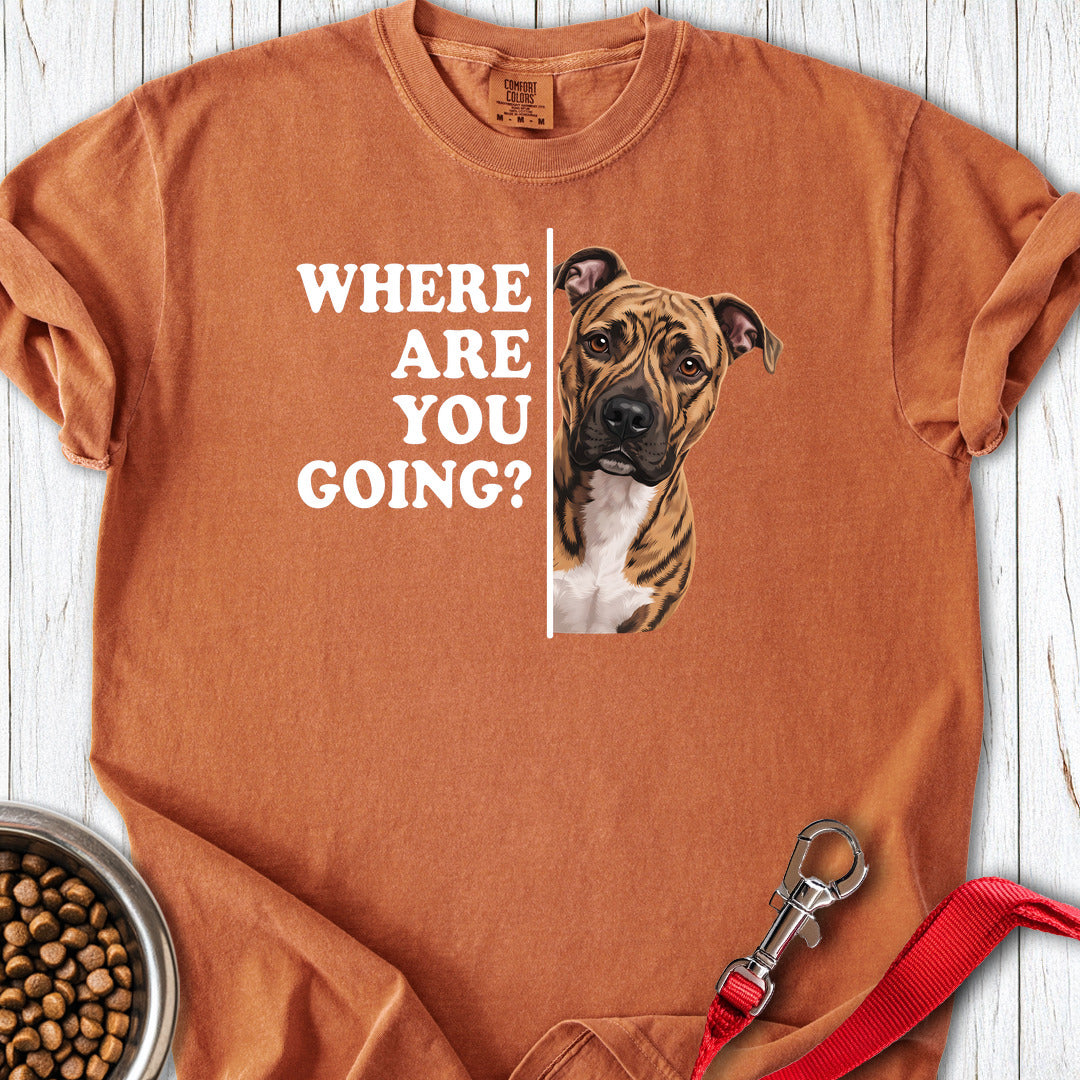 Pitbull Brindle Where Are You Going Premium Tee — Yam