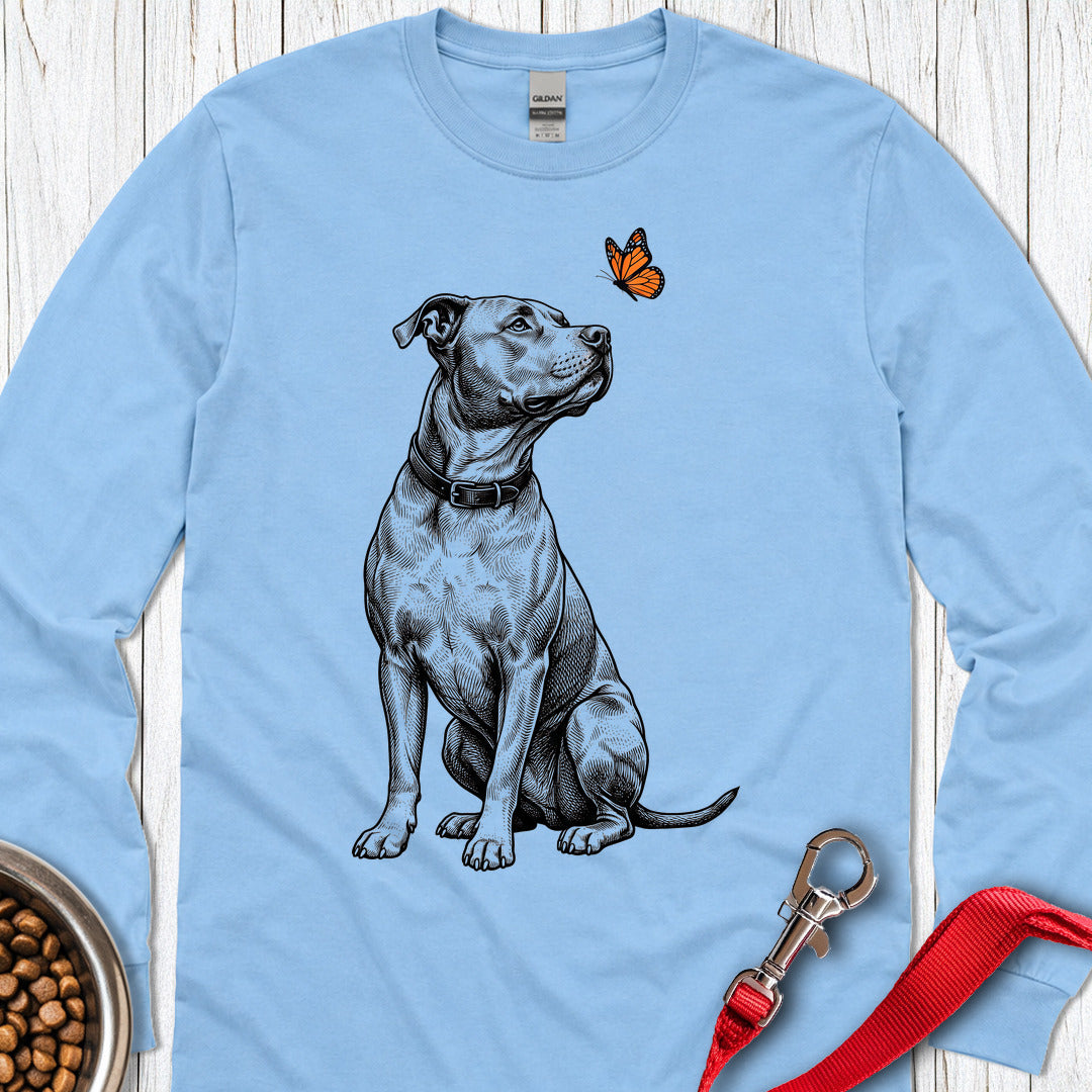 Pitbull Butterfly Long Sleeve — Carolina Blue