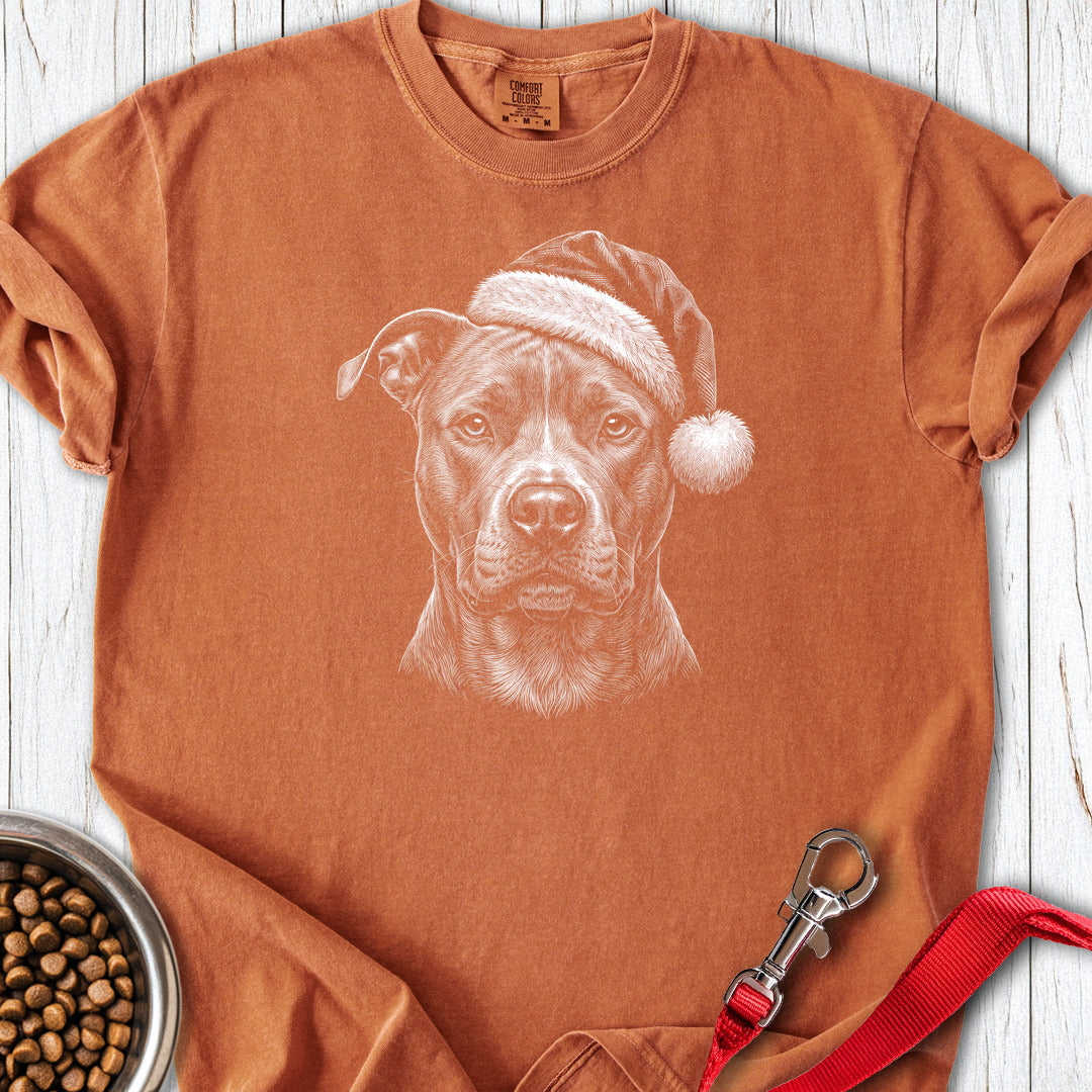 Pitbull Christmas Santa Hat Premium Tee Yam