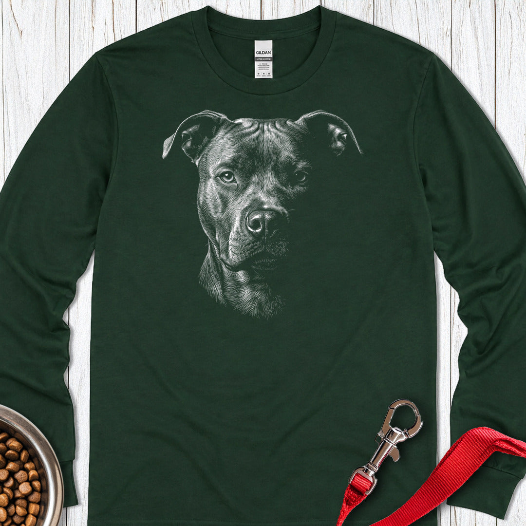 Pitbull Engraved Long Sleeve — Forest Green