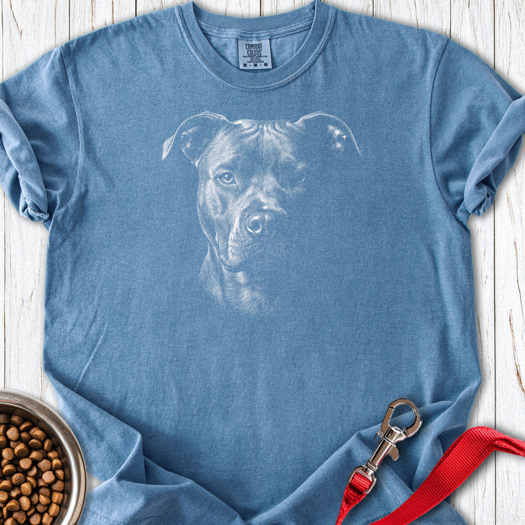 Pitbull Engraved Premium Tee — Blue Jean