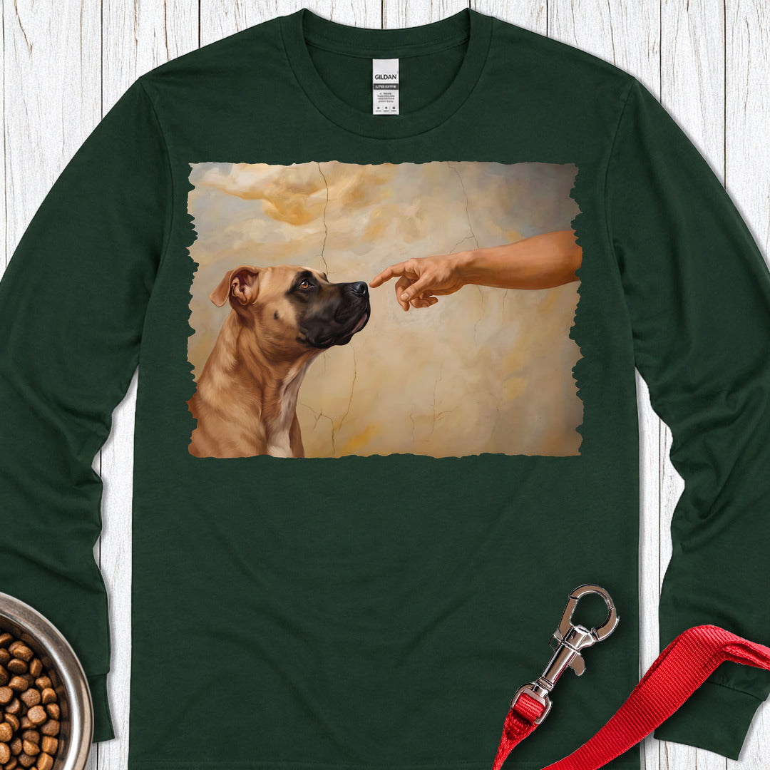 Pitbull Fawn Creation Long Sleeve — Forest Green