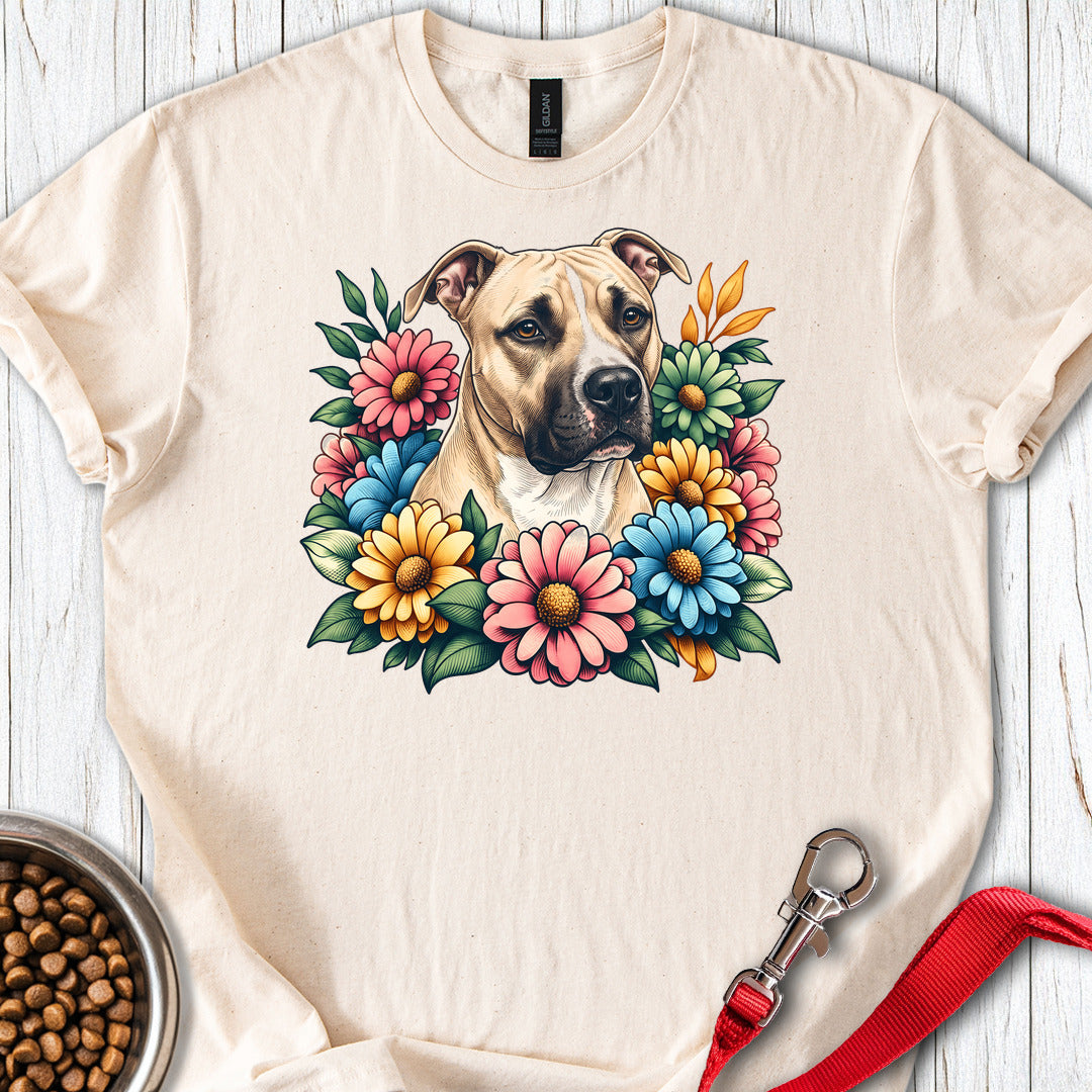 Pitbull Fawn Flower Wreath — Natural