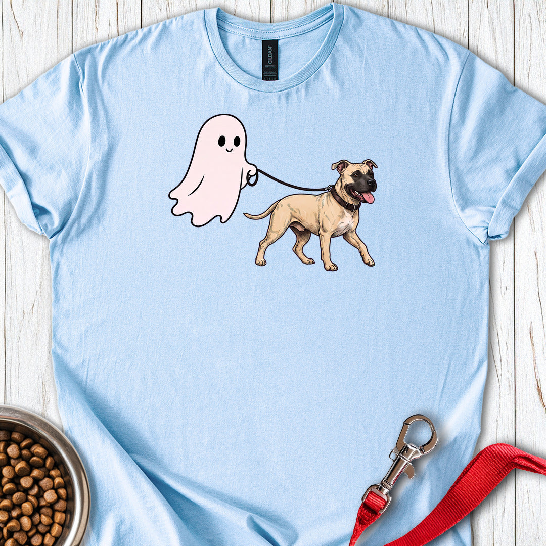Pitbull Fawn Ghost Walk — Light Blue