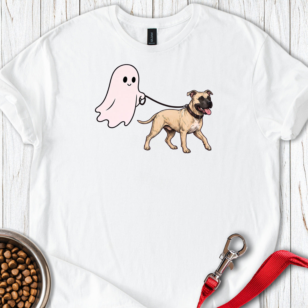 Pitbull Fawn Ghost Walk — White