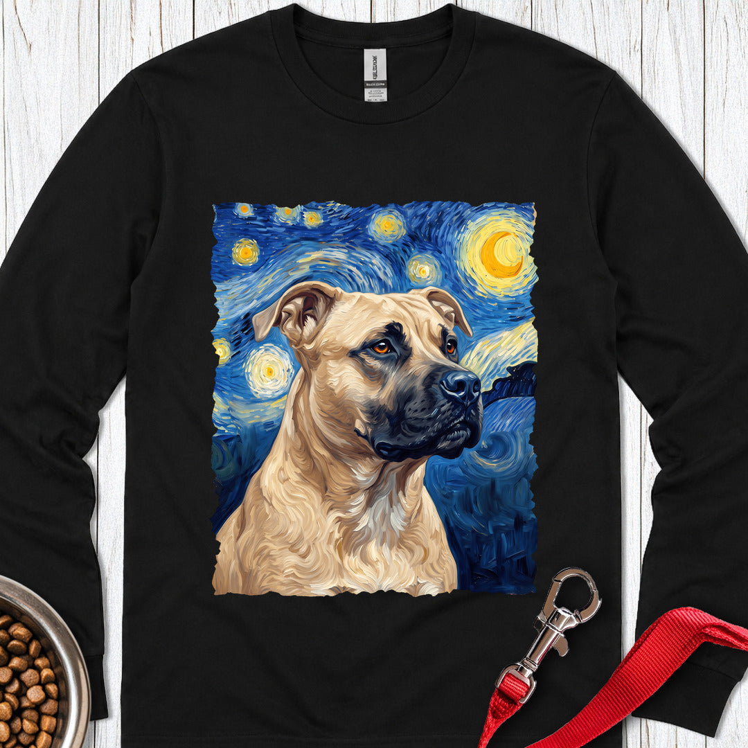 Pitbull Fawn Van Gogh Long Sleeve — Black