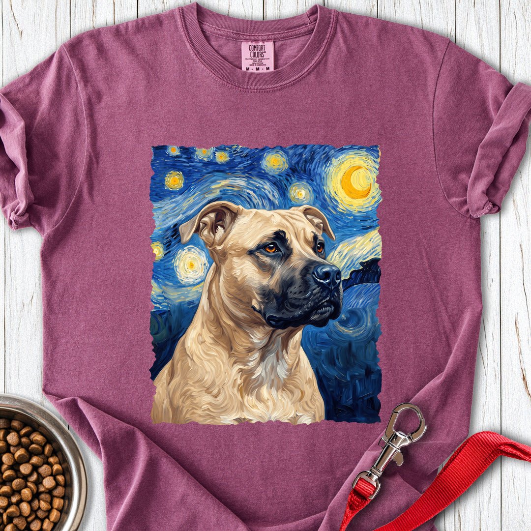 Pitbull Fawn Van Gogh Premium Tee — Berry