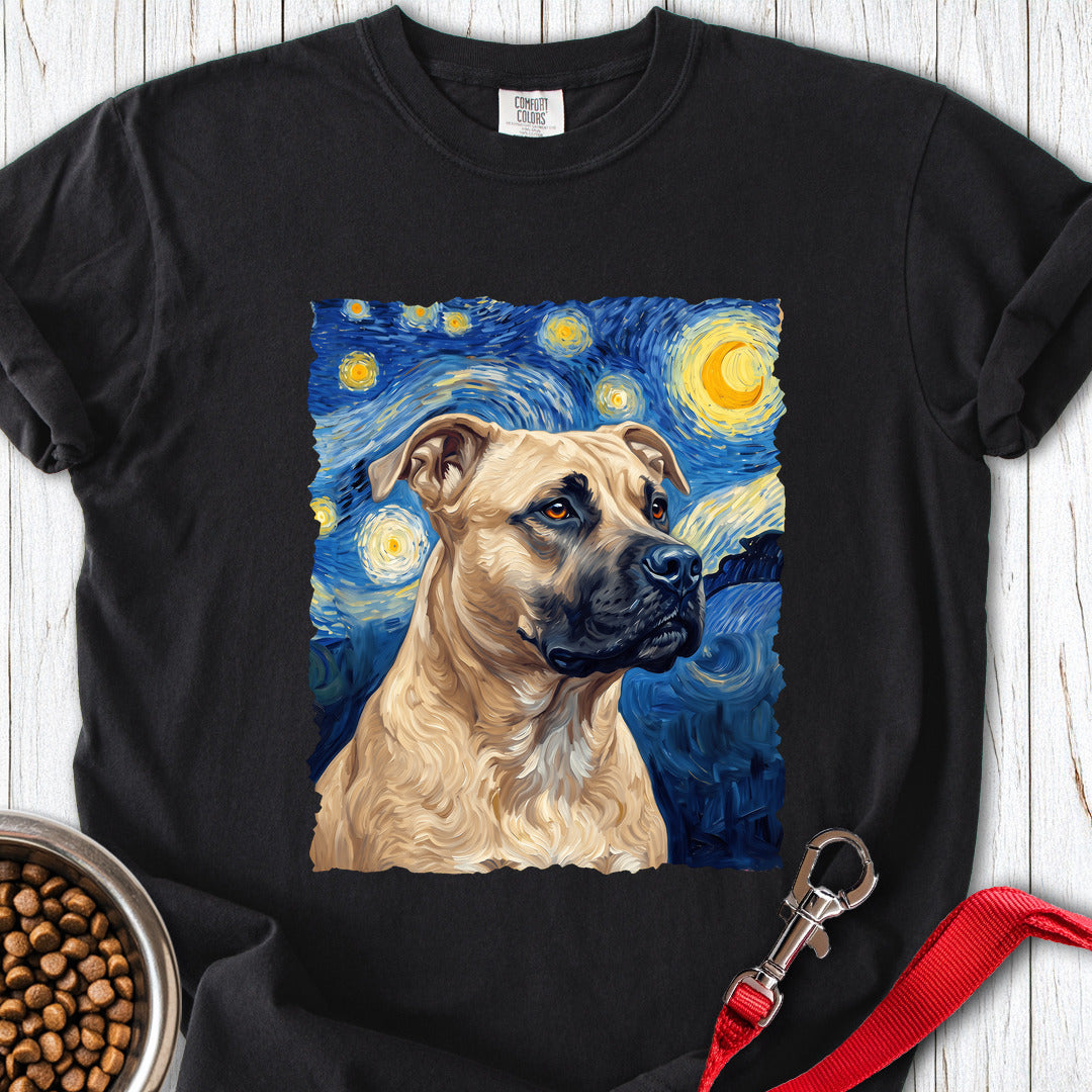 Pitbull Fawn Van Gogh Premium Tee — Black
