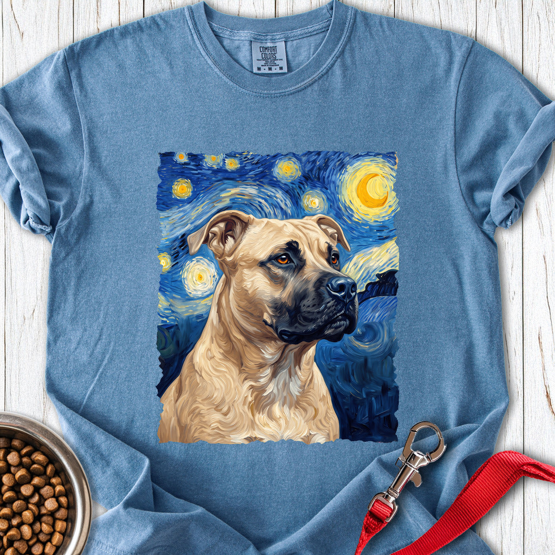 Pitbull Fawn Van Gogh Premium Tee — Blue Jean