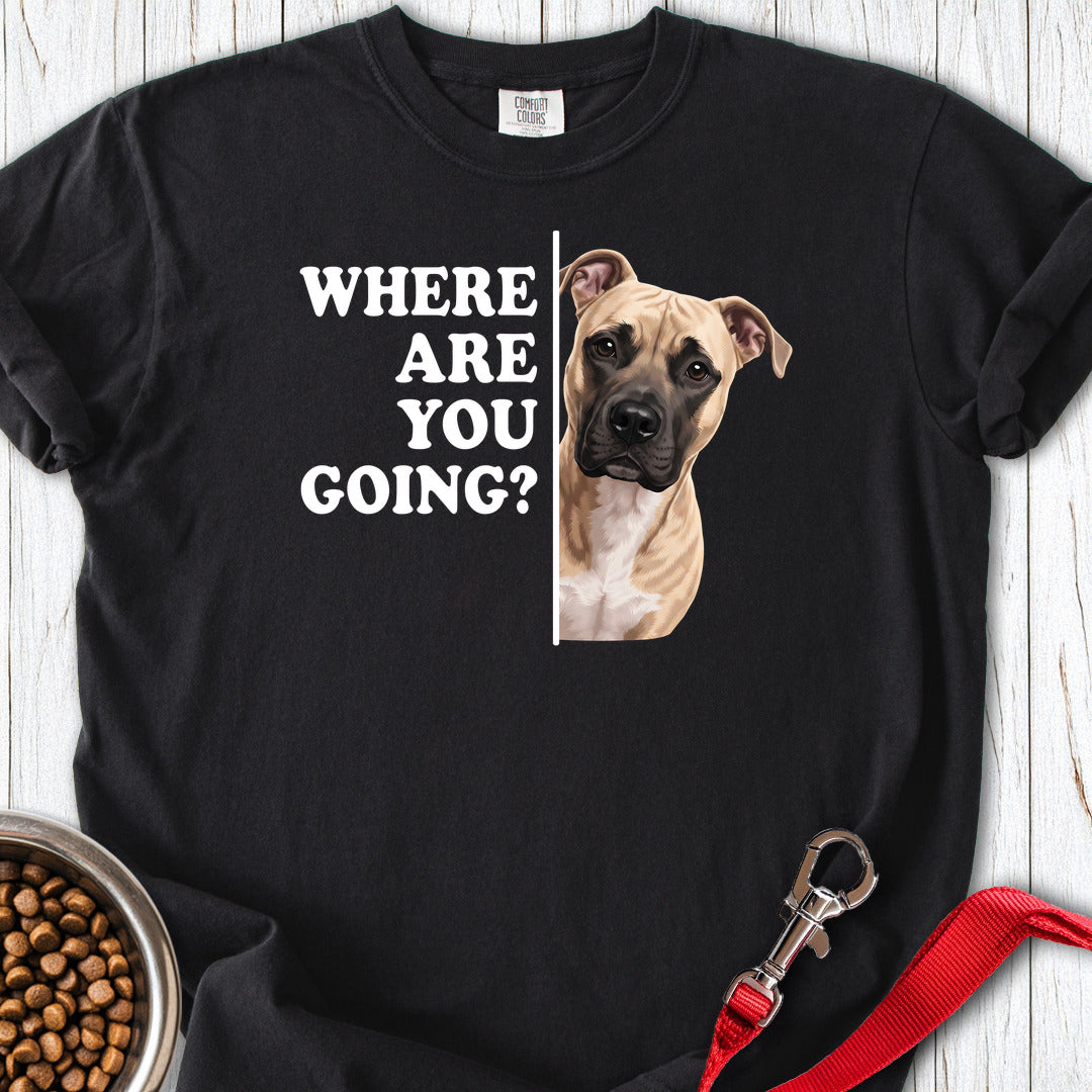Pitbull Fawn Where Are You Going Premium Tee — Black