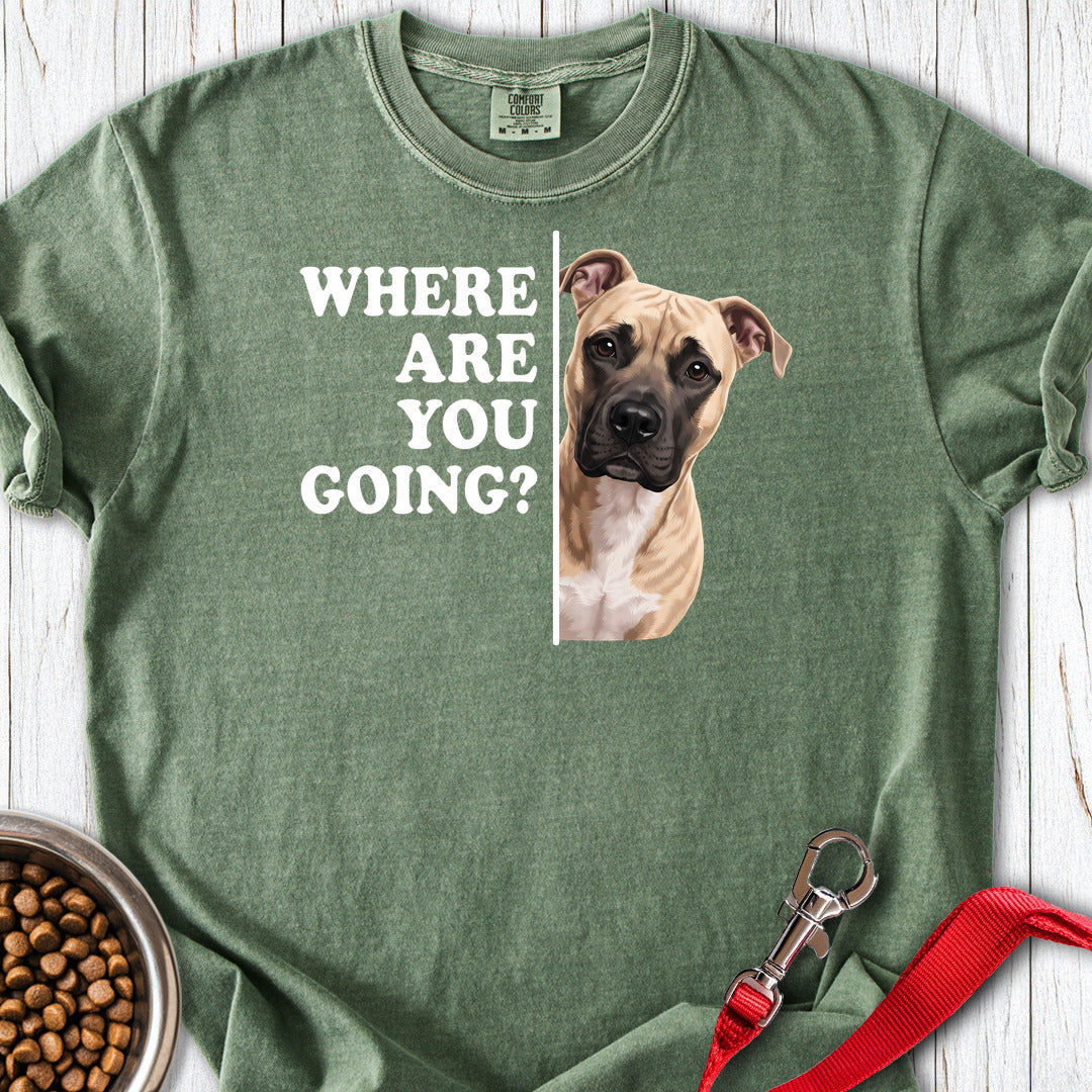 Pitbull Fawn Where Are You Going Premium Tee — Moss