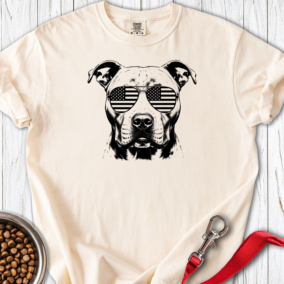 Pitbull Flag Shades Premium Tee — Ivory