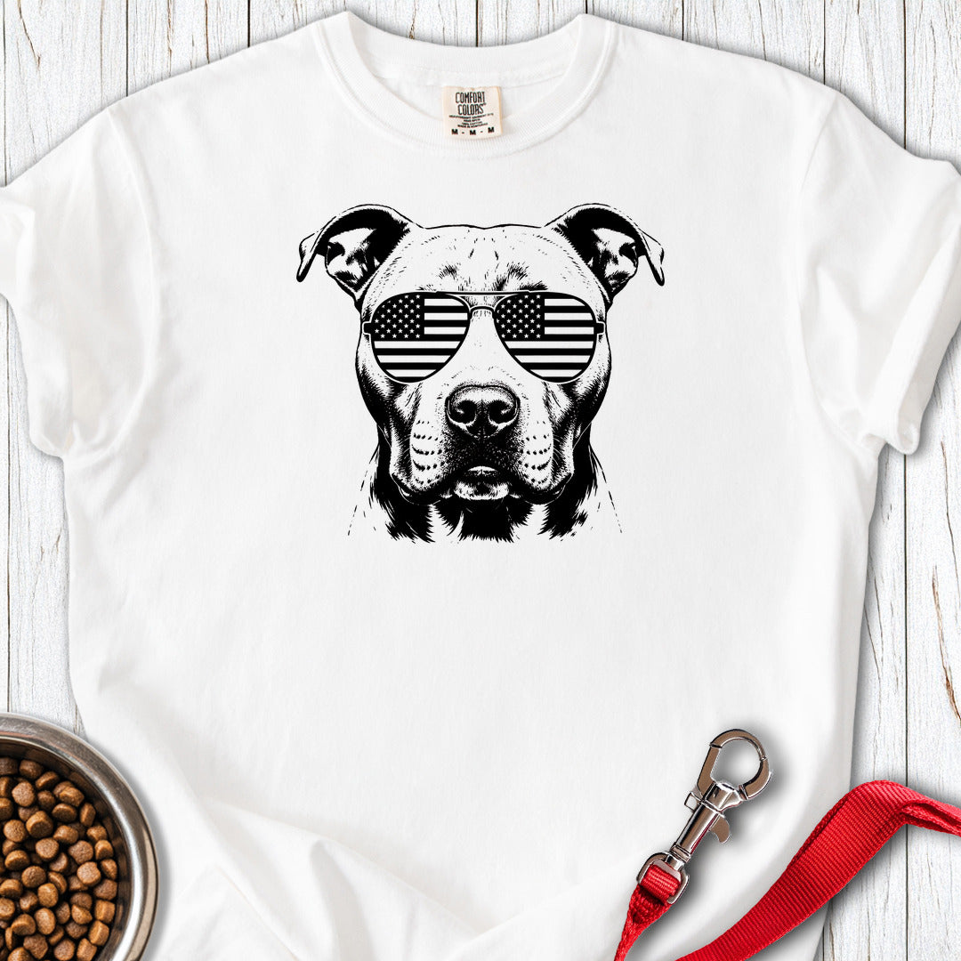 Pitbull Flag Shades Premium Tee — White
