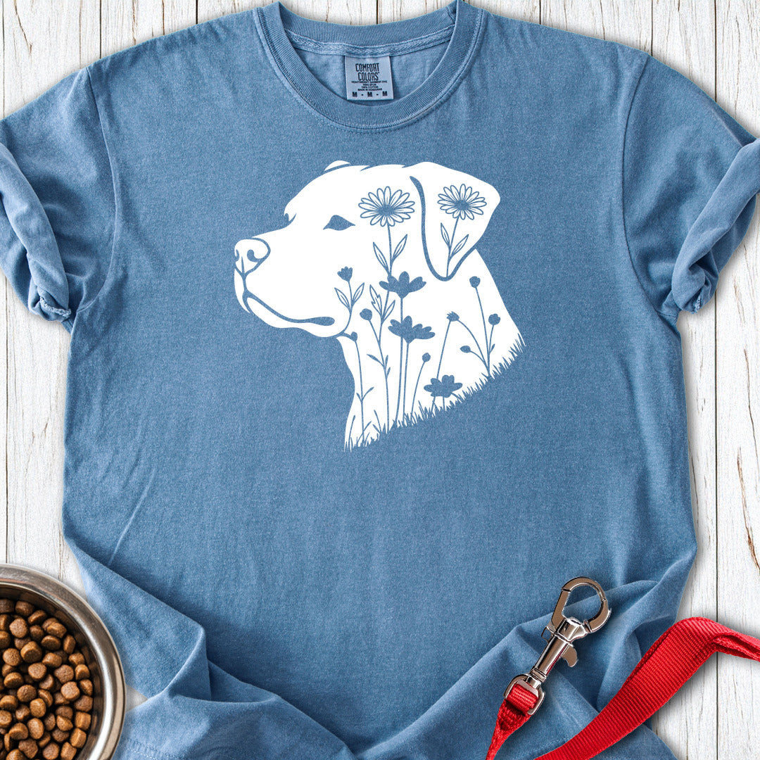 Pitbull Flowers Premium Tee — Blue Jean