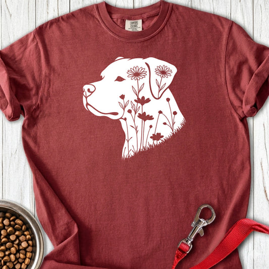 Pitbull Flowers Premium Tee — Brick