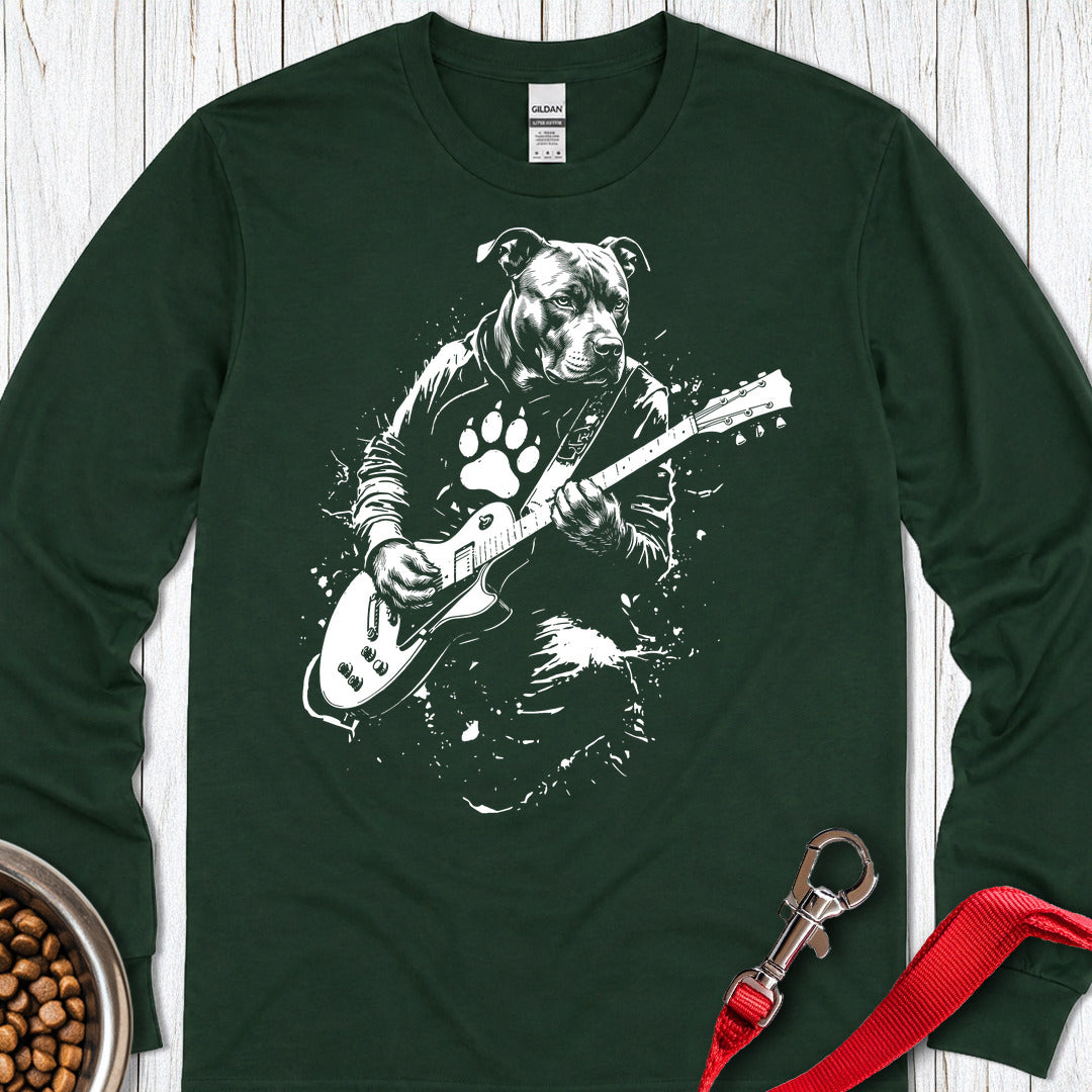 Pitbull Guitar Long Sleeve — Forest Green