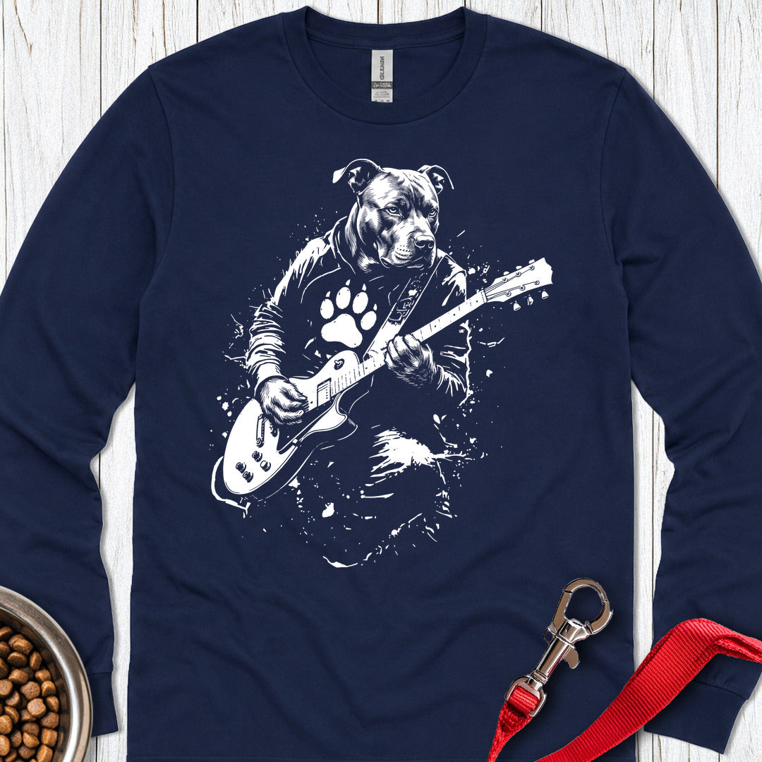 Pitbull Guitar Long Sleeve — Navy