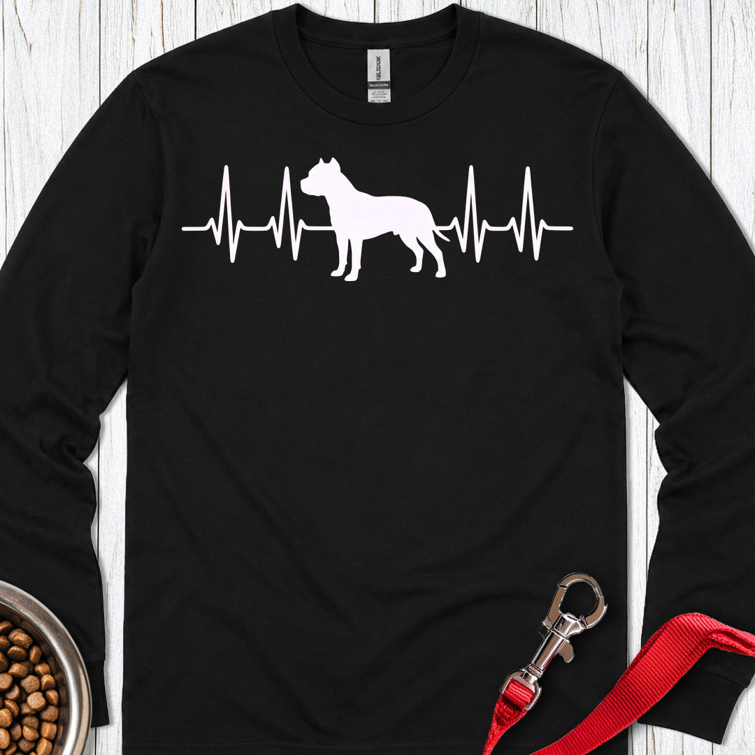 Pitbull Heartbeat Long Sleeve — Black