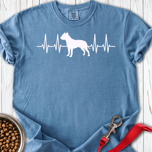 Pitbull Heartbeat Premium Tee — Blue Jean