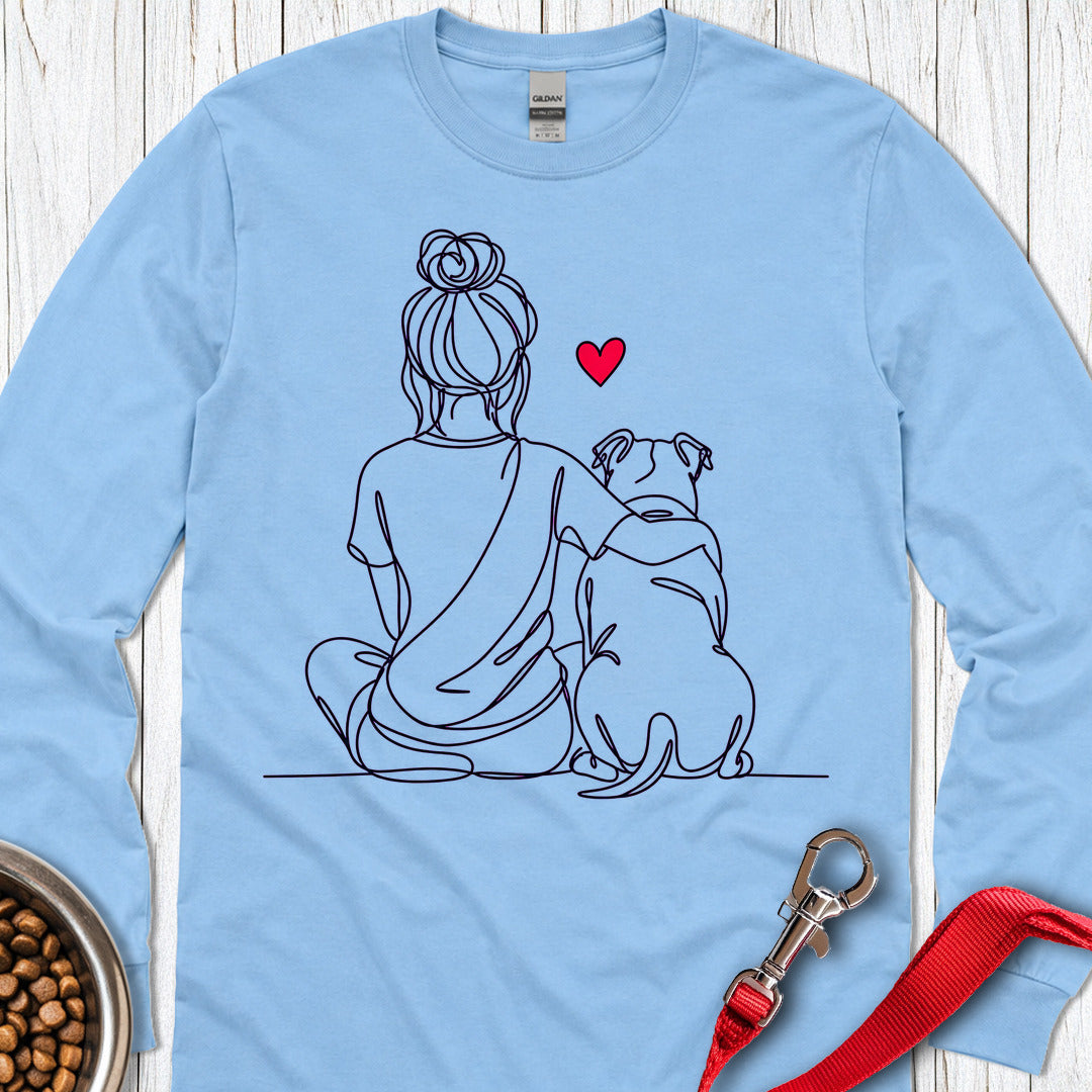 Pitbull Hug Long Sleeve — Carolina Blue