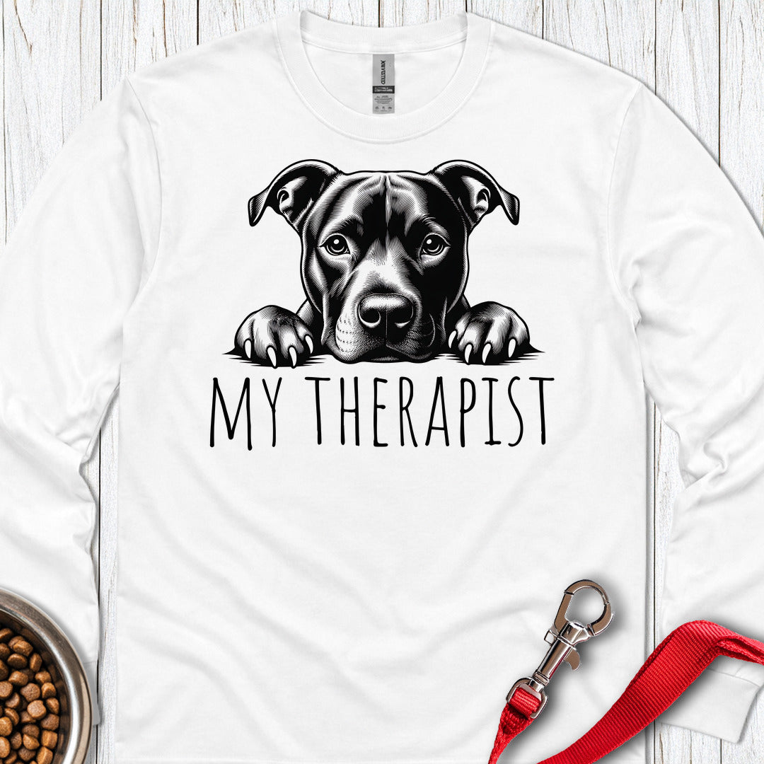 Pitbull My Therapist Long Sleeve — White