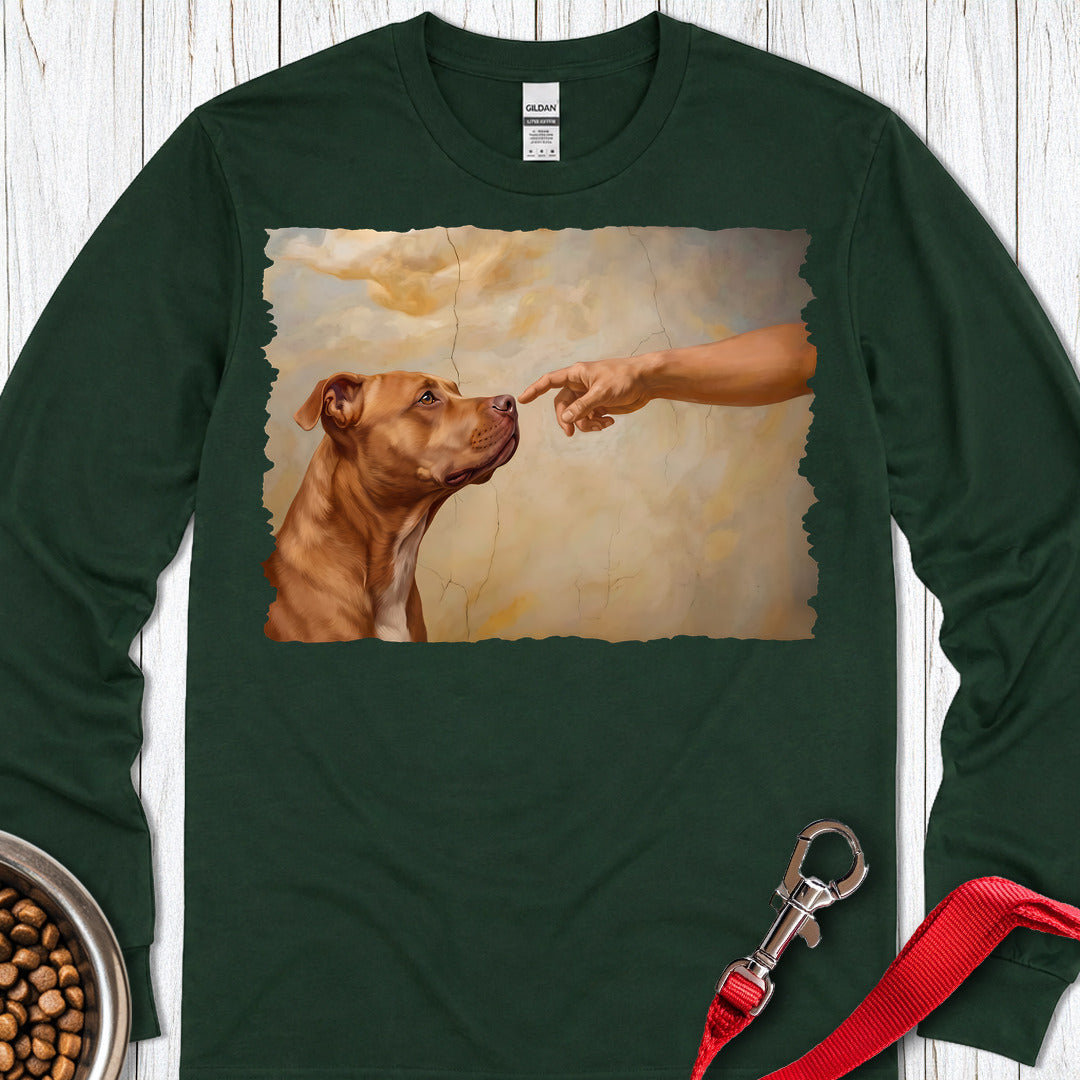 Pitbull Red Nose Creation Long Sleeve — Forest Green