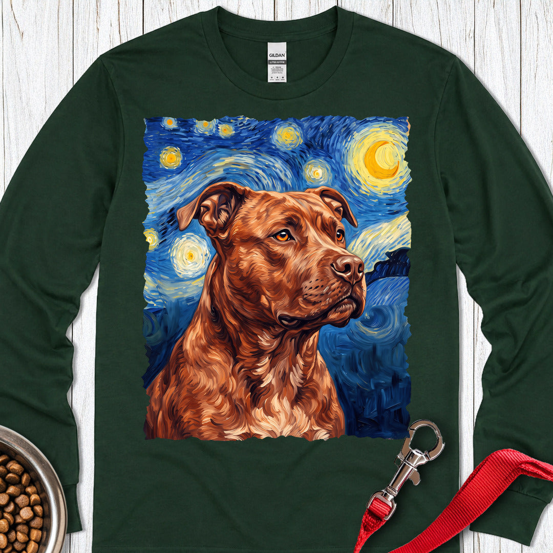 Pitbull Red Nose Van Gogh Long Sleeve — Forest Green