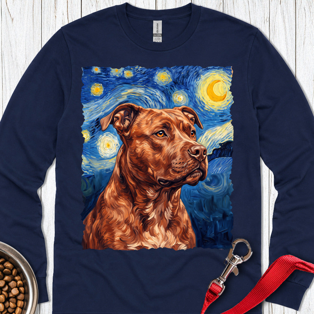 Pitbull Red Nose Van Gogh Long Sleeve — Navy