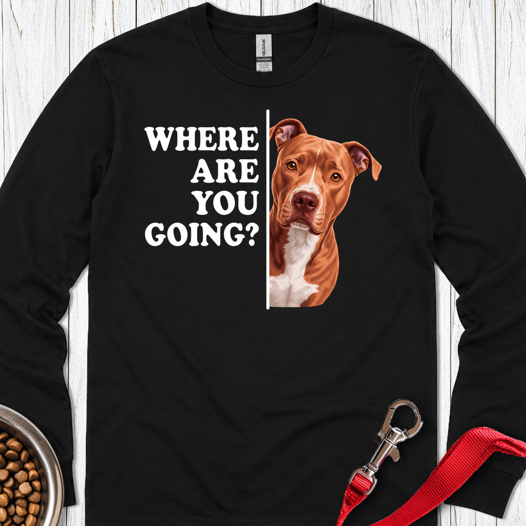 Pitbull Red Nose Where Are You Going Long Sleeve — Black