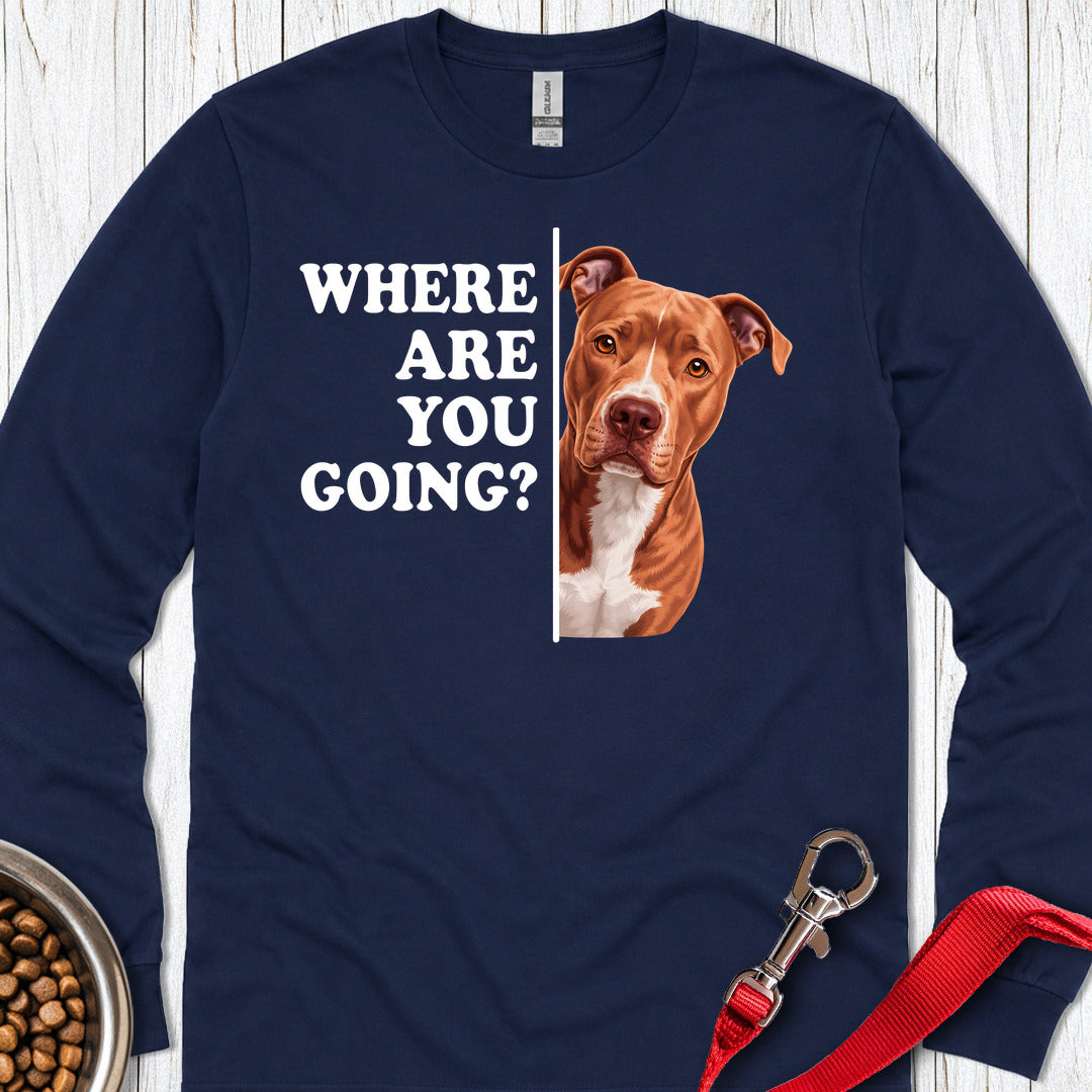 Pitbull Red Nose Where Are You Going Long Sleeve — Navy